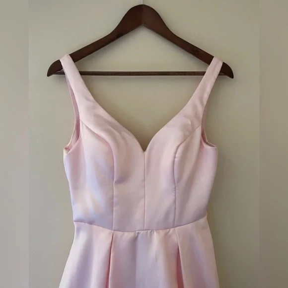 Windsor Satin Pink Sweetheart Neck Aline Ballgown with Reinforced Hem - Picture 2 of 8